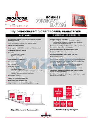 BCM5645 datasheet - 10/100/1000BASE-T GIGABIT COPPER TRANSCEIVER