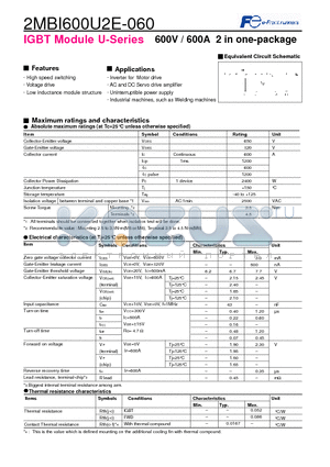 2MBI600U2E-060 datasheet - IGBT Module