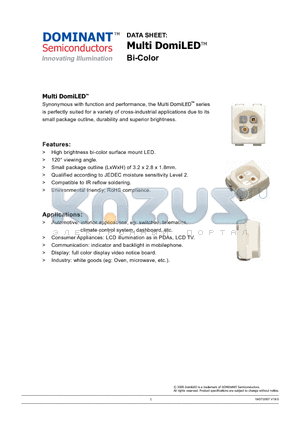 DMAY-SJS-TS datasheet - Multi LED Bi-Color