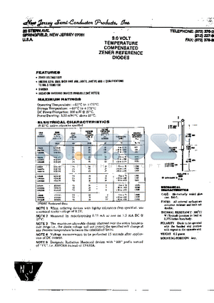 1N936A datasheet - 9.0VOLT TEMPERATURE COMPENSATED ZENER REFERENCE DIODES