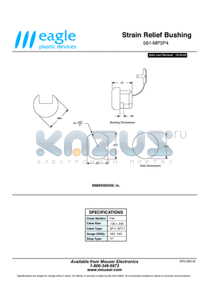 561-MP3P4 datasheet - Strain Relief Bushing