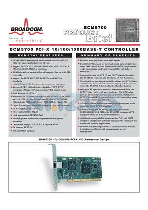 BCM5700 datasheet - PCI - X 10/100/1000 BASE -T CONTROLLER
