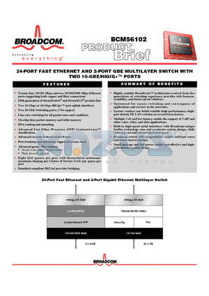 BCM5836 datasheet - 24-PORT FAST ETHERNET AND 2-PORT GBE MULTILAYER SWITCH WITH TWO 10-GBE/HIGIG PORTS