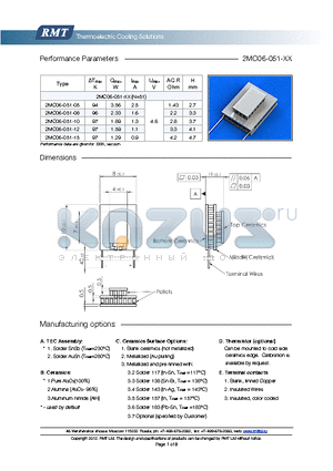 2MC06-051-12 datasheet - Blank ceramics (not metallized) Metallized (Au plating) Blank, tinned Copper