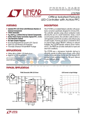 750811330 datasheet - Offline Isolated Flyback LED Controller with Active PFC