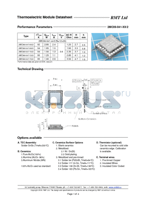 2MC06-041-10/2 datasheet - Thermoelectric Module