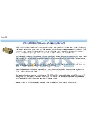 750MS datasheet - SERIES-750 MS CIRCULAR COUPLING CONNECTORS