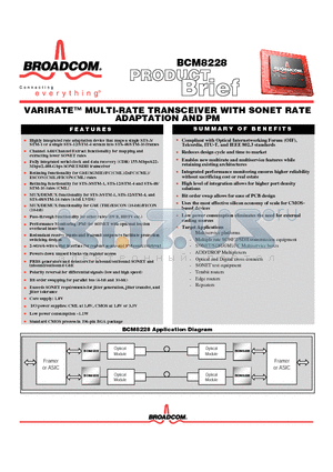 BCM8228 datasheet - VERIRATETM MULTI-RATE TRANSCEIVER