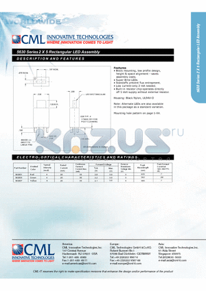 5630 datasheet - 2 X 5 Rectangular LED Assembly