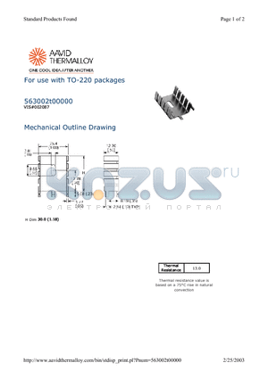 563002T00000 datasheet - For use with TO-220 packages