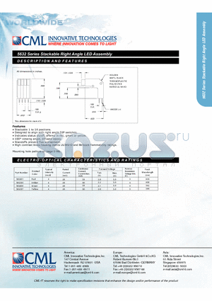 5632D1 datasheet - Stackable Right Angle LED Assembly
