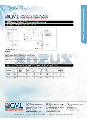 5632 datasheet - Stackable Right Angle LED Assembly