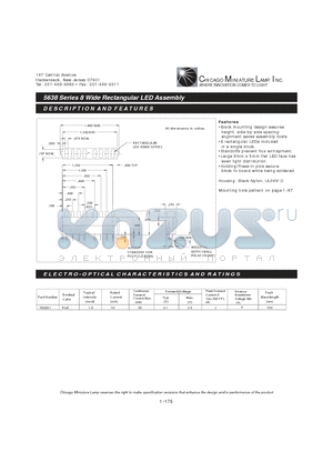 5638D1 datasheet - 8 Wide Rectangular LED Assembly