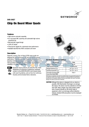 DME3927-100 datasheet - Chip On Board Mixer Quads