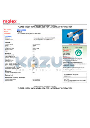 56382-3000 datasheet - CRC Shielded Rectangular I/O Cable Clamp