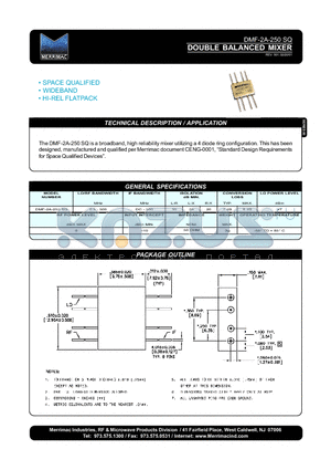 DMF-2A-250SQ datasheet - DOUBLE BALANCED MIXER