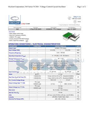 565-120.0M-3DN-TP3 datasheet - HCMOS / TTL Output