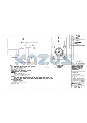 751-22-9 datasheet - JACK , PANEL , BNC