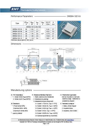 2MD04-102-10 datasheet - Blank ceramics (not metallized) Metallized (Au plating) Blank, tinned Copper