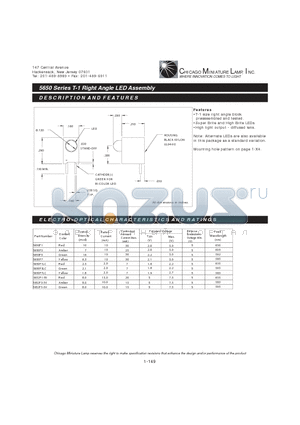 5652F5-5V datasheet - T-1 Right Angle LED Assembly