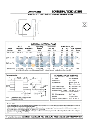 DMF-8A-700 datasheet - DOUBLE BALANCED MIXERS