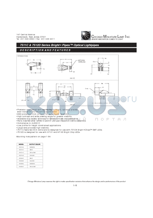 7511C1 datasheet - Bright Pipes Optical Lightpipes