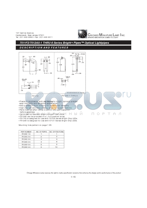 7511F2 datasheet - Bright Pipes Optical Lightpipes