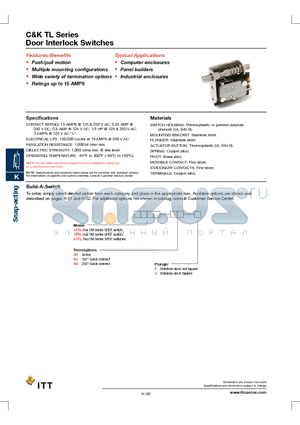 11TL60 datasheet - Door Interlock Switches