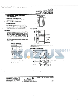 75136 datasheet - QUADRUPLE BUS TRANSCEIVER WITH 3-STATE OUTPUT