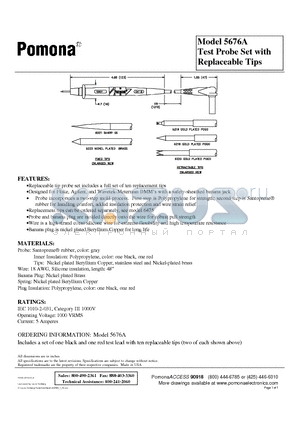 5676A datasheet - Test Probe Set with Replaceable Tips