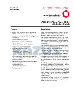 ATTL7556AAU datasheet - Low-Power SLICs with Battery Switch