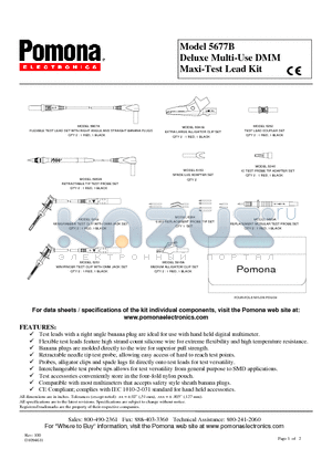 5677B datasheet - Deluxe Multi-Use DMM Maxi-Test Lead Kit