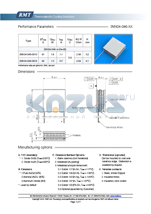 2MX04-046-0510 datasheet - Blank ceramics (not metallized) Metallized (Au plating) Blank, tinned Copper