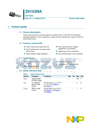 568-3747 datasheet - Logic level four-quadrant triac