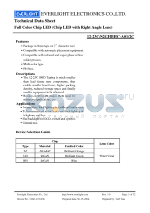 12-23C-S2GHBHC-A01-2C_04 datasheet - Full Color Chip LED (Chip LED with Right Angle Lens)