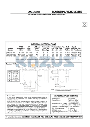 DMG-2B-2000 datasheet - DOUBLE BALANCED MIXERS