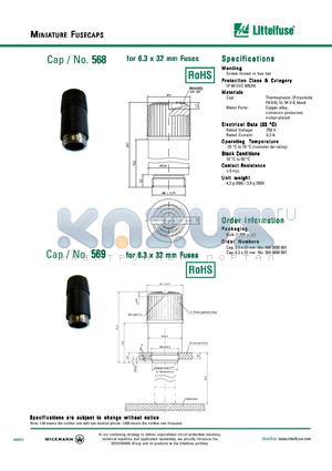 569 datasheet - MINIATURE FUSECAPS