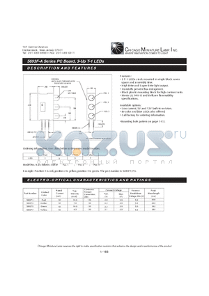 5693F3 datasheet - PC Board, 3-Up T-1 LEDs