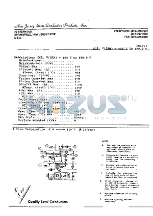 2N1604 datasheet - SCR, V (DRM) = 400 V TO 499.9 V