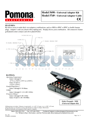 5698 datasheet - Universal Adapter Kit