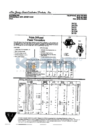 2N1722A datasheet - Triple Diffused Power Transistors