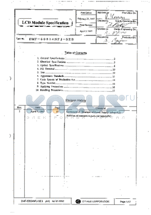 DMF-50834NFJ-SEB datasheet - LCD MODULE SPECIFICATION