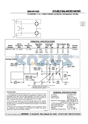 DMH-4R-1000 datasheet - DOUBLE BALANCED MIXER