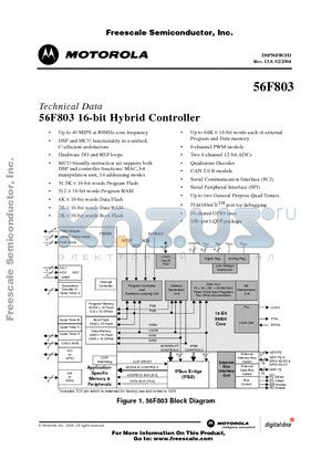 56F803 datasheet - 56F803 16-bit Hybrid Controller