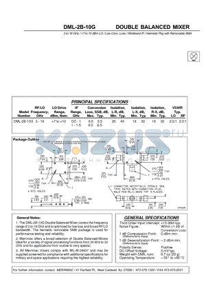 DML-2B-10G datasheet - DOUBLE BALANCED MIXER