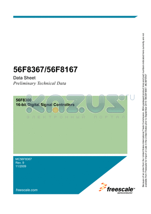 56F8367 datasheet - 16-bit Digital Signal Controllers