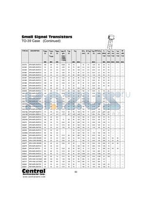 2N1990 datasheet - SMALL SIGNAL TRANSISTORS