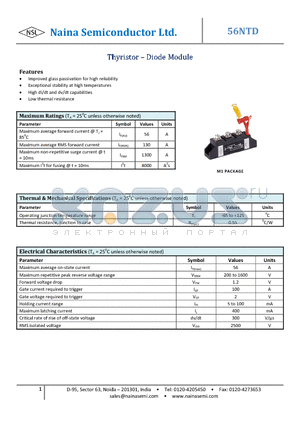 56NTD datasheet - Thyristor - Diode Module