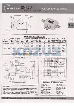 DMM-12-500 datasheet - DOUBLE BALANCED MIXERS