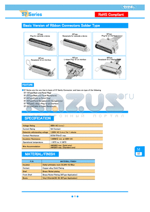 57-10500 datasheet - Basic Version of Ribbon Connectors Solder Type